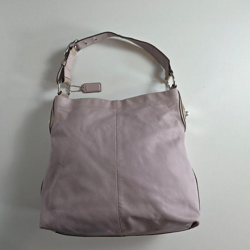 Coach Penelope Lavender Leather w/ Snakeskin Accent Hobo Bag Shoulder Purse
